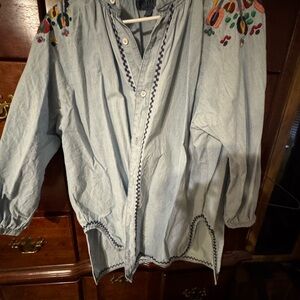 Lucky Brand Light Blue Denim Top